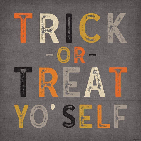 Trick or Treat Yo Self Black Modern Wood Framed Art Print by Brown, Kyra