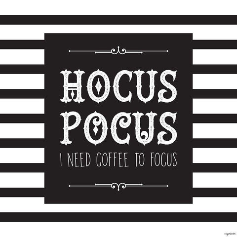 Hocus Pocus Black Modern Wood Framed Art Print with Double Matting by Brown, Kyra