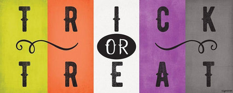 Trick or Treat Stripes Black Ornate Wood Framed Art Print with Double Matting by Brown, Kyra