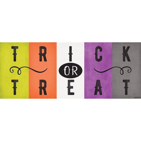 Trick or Treat Stripes Black Modern Wood Framed Art Print by Brown, Kyra