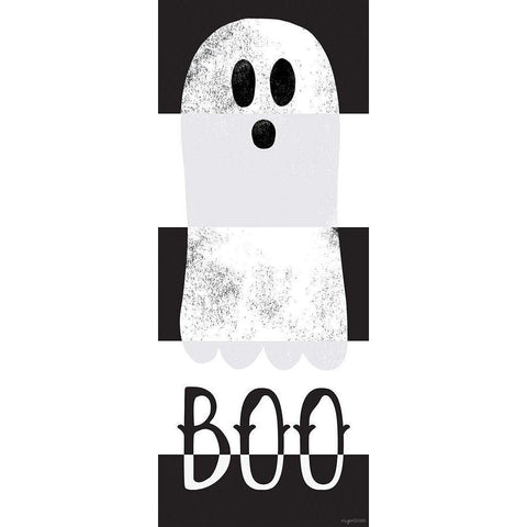 Boo Ghost Gold Ornate Wood Framed Art Print with Double Matting by Brown, Kyra