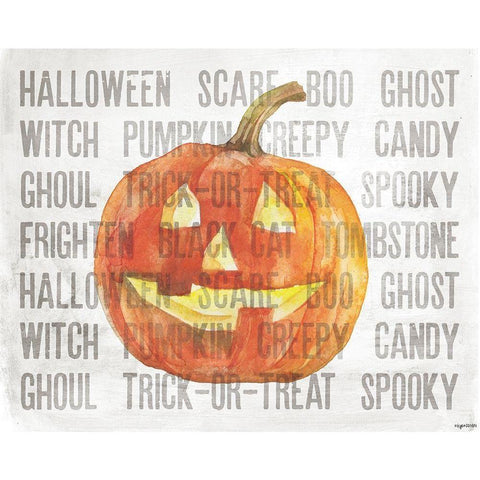 Halloween Jack Black Modern Wood Framed Art Print by Brown, Kyra