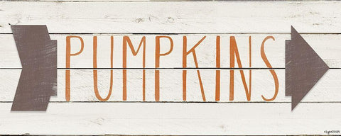 Pumpkins White Modern Wood Framed Art Print with Double Matting by Brown, Kyra