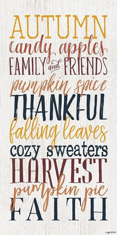 Autumn Words White Modern Wood Framed Art Print with Double Matting by Brown, Kyra