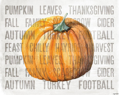 Harvest Pumpkin Black Ornate Wood Framed Art Print with Double Matting by Brown, Kyra