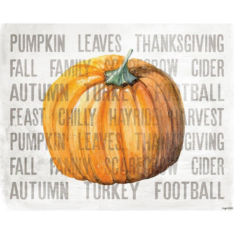 Harvest Pumpkin Black Modern Wood Framed Art Print by Brown, Kyra