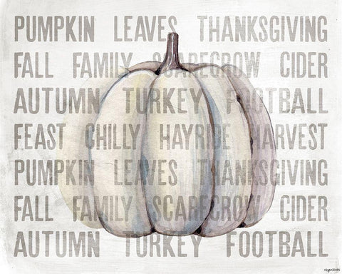 Harvest White Pumpkin White Modern Wood Framed Art Print with Double Matting by Brown, Kyra