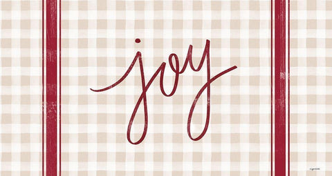 Joy Plaid White Modern Wood Framed Art Print with Double Matting by Brown, Kyra