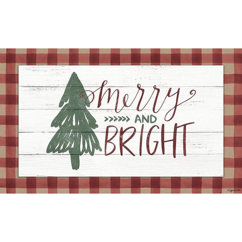 Merry and Bright Gold Ornate Wood Framed Art Print with Double Matting by Brown, Kyra