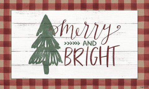 Merry and Bright Black Ornate Wood Framed Art Print with Double Matting by Brown, Kyra