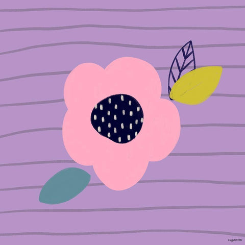 Pink Flower Black Modern Wood Framed Art Print by Brown, Kyra