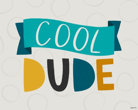 Cool Dude White Modern Wood Framed Art Print with Double Matting by Brown, Kyra