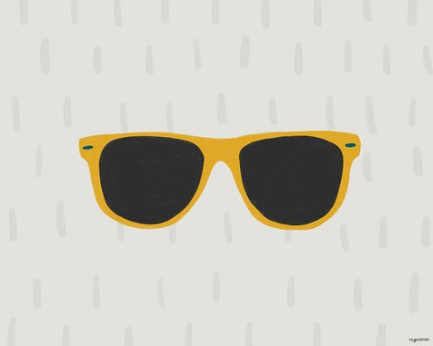 Shades White Modern Wood Framed Art Print with Double Matting by Brown, Kyra