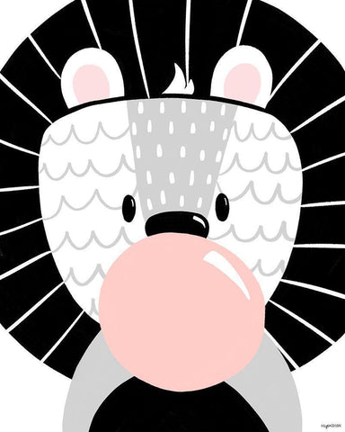 Black Lion Black Ornate Wood Framed Art Print with Double Matting by Brown, Kyra