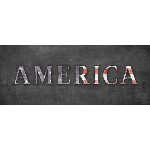 America   Black Modern Wood Framed Art Print by Brown, Kyra