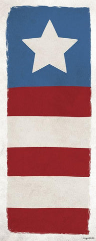 Star Flag Black Ornate Wood Framed Art Print with Double Matting by Brown, Kyra