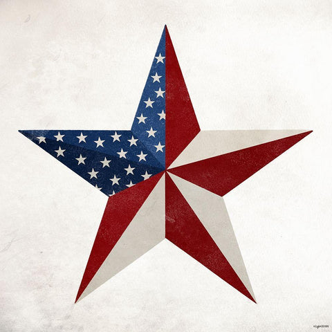 Star Flag Black Modern Wood Framed Art Print by Brown, Kyra