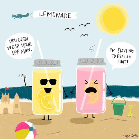 Lemonade White Modern Wood Framed Art Print with Double Matting by Brown, Kyra