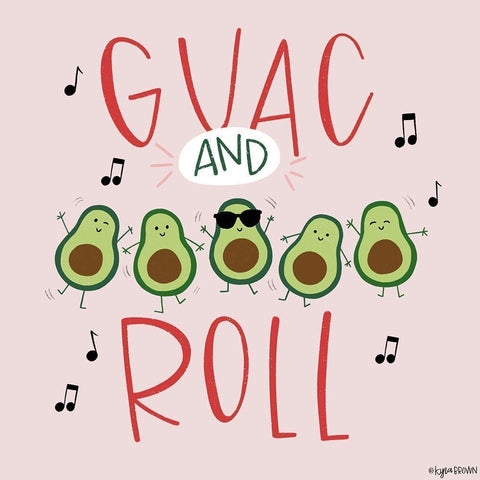 Guac and Roll Black Modern Wood Framed Art Print with Double Matting by Brown, Kyra