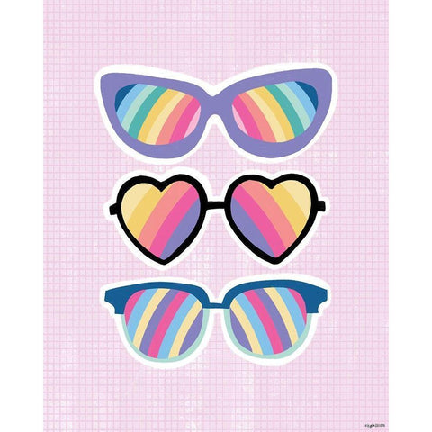 Glasses of Color White Modern Wood Framed Art Print by Brown, Kyra