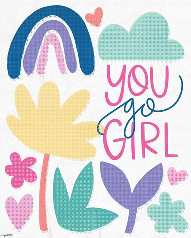 You Go Girl Black Ornate Wood Framed Art Print with Double Matting by Brown, Kyra