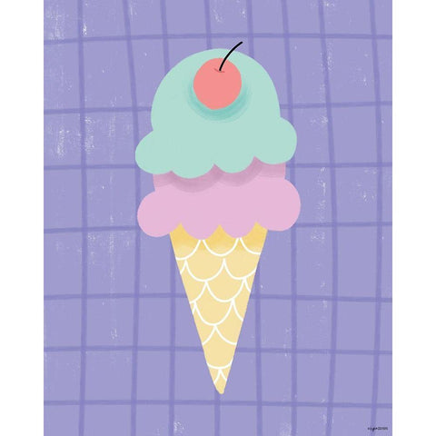 Ice Cream II Black Modern Wood Framed Art Print with Double Matting by Brown, Kyra