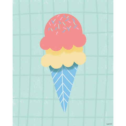 Ice Cream III White Modern Wood Framed Art Print by Brown, Kyra