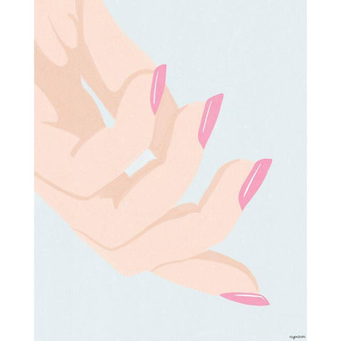 Hand I White Modern Wood Framed Art Print by Brown, Kyra