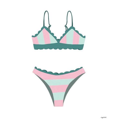 Swimsuit Gold Ornate Wood Framed Art Print with Double Matting by Brown, Kyra