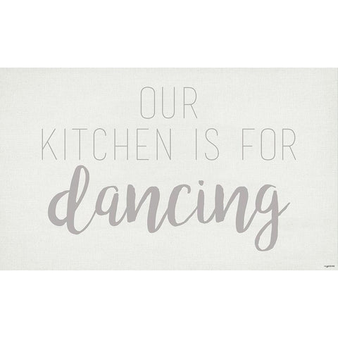 Kitchen is for Dancing White Modern Wood Framed Art Print by Brown, Kyra
