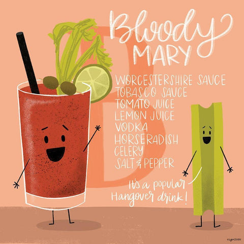 Bloody Mary White Modern Wood Framed Art Print by Brown, Kyra