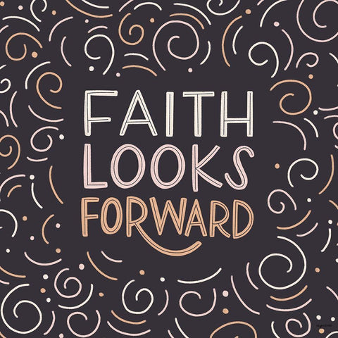 Faith Looks Forward White Modern Wood Framed Art Print with Double Matting by Brown, Kyra