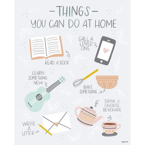 Things to Do at Home Black Modern Wood Framed Art Print with Double Matting by Brown, Kyra