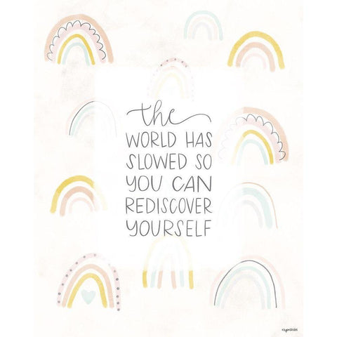 World Slowed White Modern Wood Framed Art Print by Brown, Kyra