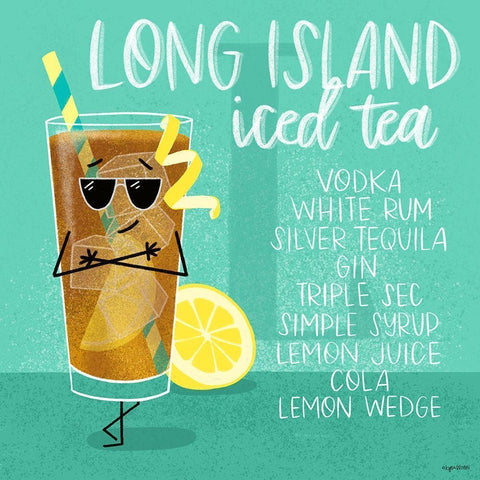 Long Island Iced Tea White Modern Wood Framed Art Print by Brown, Kyra