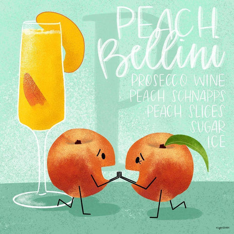 Peach Bellini White Modern Wood Framed Art Print with Double Matting by Brown, Kyra