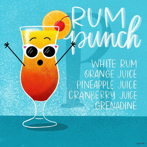 Rum Punch White Modern Wood Framed Art Print by Brown, Kyra