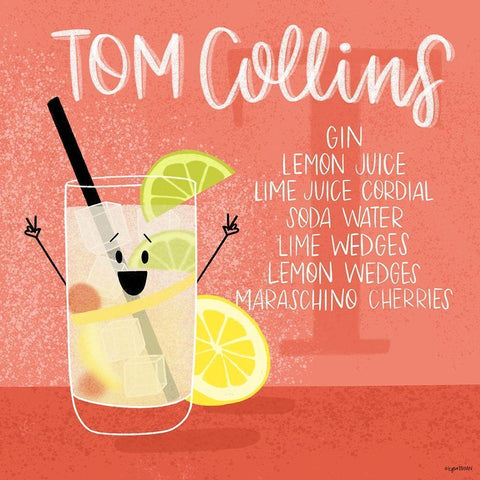 Tom Collins White Modern Wood Framed Art Print by Brown, Kyra