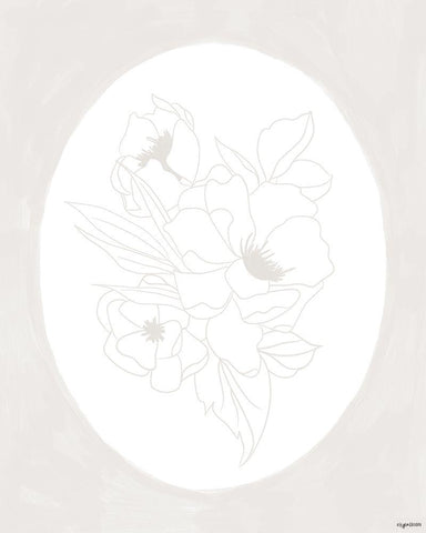 Stencil Floral III Black Ornate Wood Framed Art Print with Double Matting by Brown, Kyra