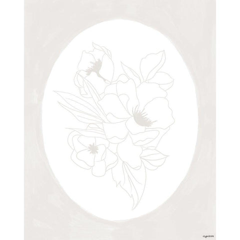 Stencil Floral III Black Modern Wood Framed Art Print by Brown, Kyra