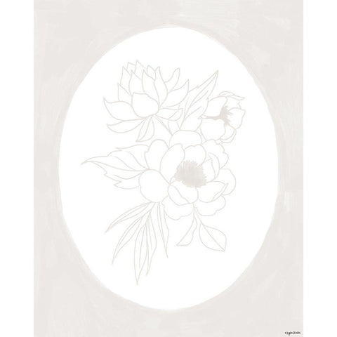 Stencil Floral IV White Modern Wood Framed Art Print by Brown, Kyra