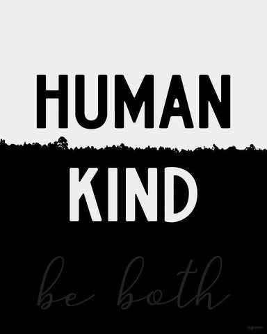 Human Kind White Modern Wood Framed Art Print with Double Matting by Brown, Kyra
