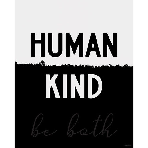 Human Kind Black Modern Wood Framed Art Print by Brown, Kyra