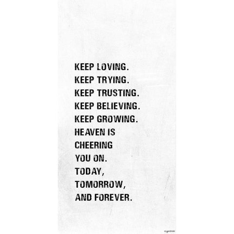 Keep Loving Black Modern Wood Framed Art Print by Brown, Kyra