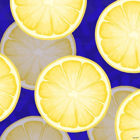 Lemons Black Modern Wood Framed Art Print with Double Matting by Brown, Kyra