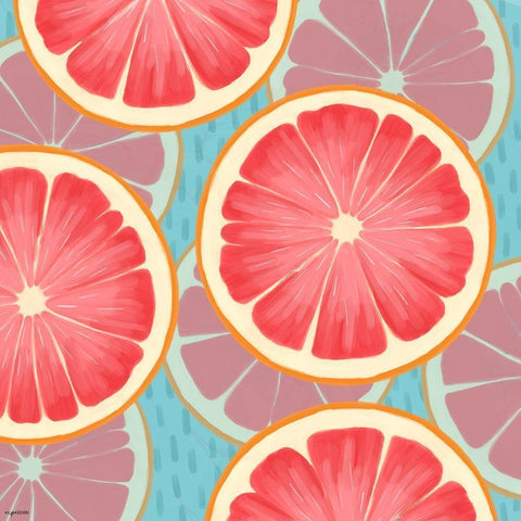 Grapefruit White Modern Wood Framed Art Print with Double Matting by Brown, Kyra