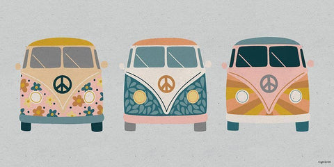 Busses White Modern Wood Framed Art Print with Double Matting by Brown, Kyra