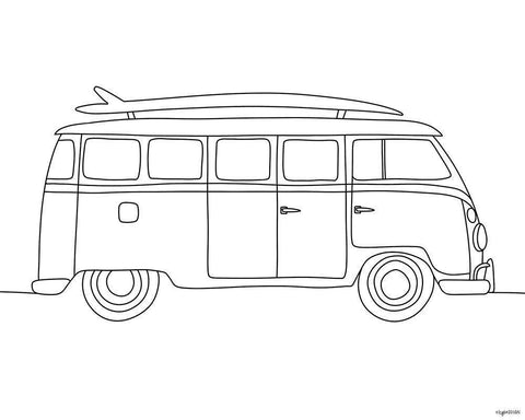 Bus Line Black Ornate Wood Framed Art Print with Double Matting by Brown, Kyra