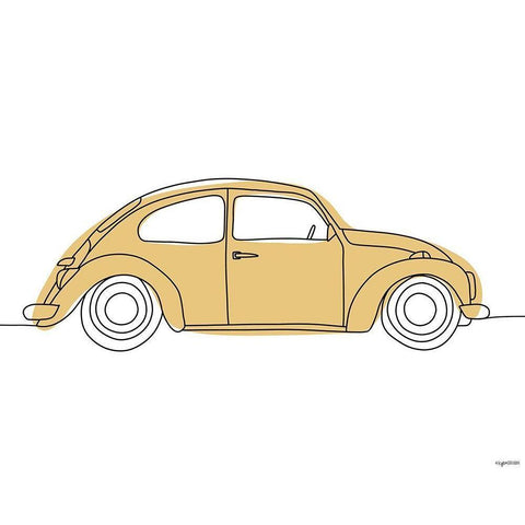 Tan Car White Modern Wood Framed Art Print by Brown, Kyra