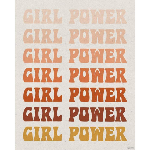 Girl Power Black Modern Wood Framed Art Print with Double Matting by Brown, Kyra